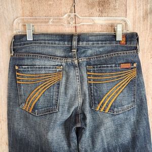 7 For All Mankind Womens Dojo Jeans Size 28 Dark Wash Flare Leg